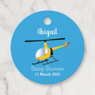 Niedlicher Hubschrauber mit gelbem Cartoon Geschenkanhänger