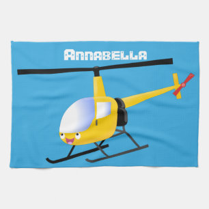 Niedlicher Hubschrauber mit gelbem Cartoon Geschirrtuch