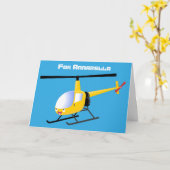 Niedlicher Hubschrauber mit gelbem Cartoon Karte (Gelbe Blume)