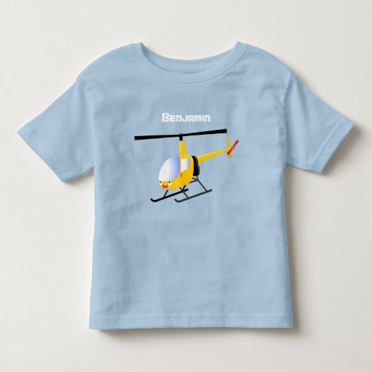 Niedlicher Hubschrauber mit gelbem Cartoon Kleinkind T-shirt (Vorderseite)