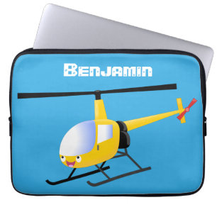 Niedlicher Hubschrauber mit gelbem Cartoon Laptopschutzhülle