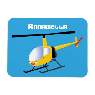 Niedlicher Hubschrauber mit gelbem Cartoon Magnet