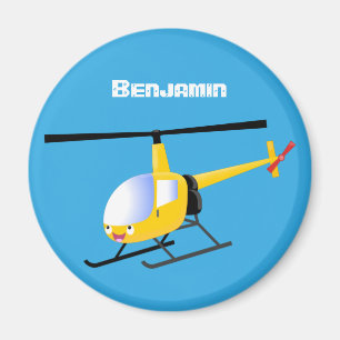 Niedlicher Hubschrauber mit gelbem Cartoon Magnet