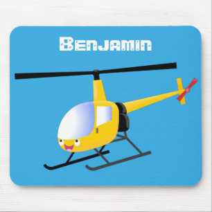 Niedlicher Hubschrauber mit gelbem Cartoon Mousepad