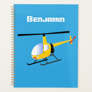 Niedlicher Hubschrauber mit gelbem Cartoon Planer