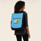 Niedlicher Hubschrauber mit gelbem Cartoon Rucksack (Ausgewaschen)