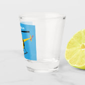 Niedlicher Hubschrauber mit gelbem Cartoon Schnapsglas (Rechts)
