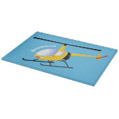 Niedlicher Hubschrauber mit gelbem Cartoon Schneidebrett (Ecke)