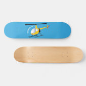 Niedlicher Hubschrauber mit gelbem Cartoon Skateboard (Horizontal)