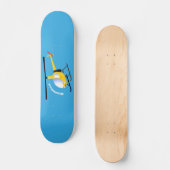 Niedlicher Hubschrauber mit gelbem Cartoon Skateboard (Vorderseite)