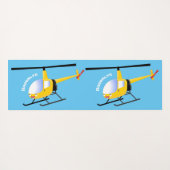 Niedlicher Hubschrauber mit gelbem Cartoon Yogamatte (Rückseite (Horizontal))