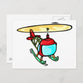 Niedlicher Hubschrauber Postkarte (Vorne/Hinten)