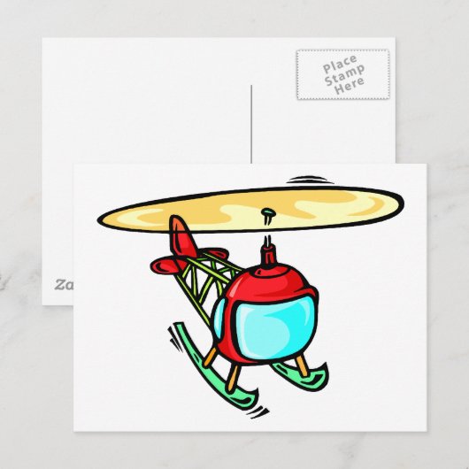 Niedlicher Hubschrauber Postkarte (Vorne/Hinten)
