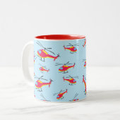 Niedlicher Hubschrauber Zweifarbige Tasse (Vorderseite Links)
