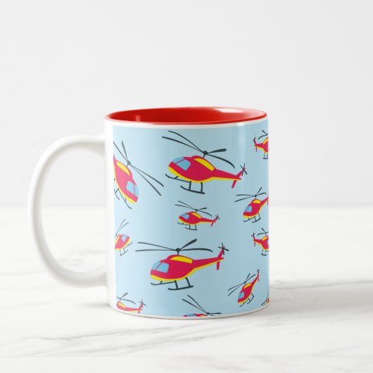 Niedlicher Hubschrauber Zweifarbige Tasse (Links)