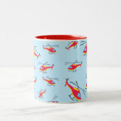 Niedlicher Hubschrauber Zweifarbige Tasse (Mittel)