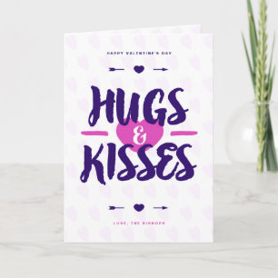 Niedlicher Hugs & Kisses Rustikaler Valentinstag Feiertagskarte