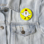 Niedlicher Huhn-Tanz - Weiß und Gelb Button (Beispiel)