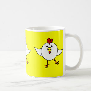 Niedlicher Huhn-Tanz - Weiß und Gelb Kaffeetasse