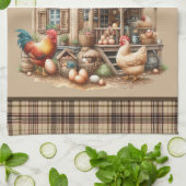 Niedlicher Hühnercoop Country Liebhaber Geschirrtuch (Gefaltet)