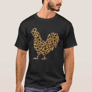 Niedlicher Hühnerleopard Print Funny Farm Animal E T-Shirt