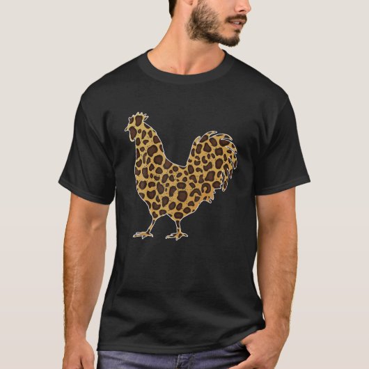 Niedlicher Hühnerleopard Print Funny Farm Animal E T-Shirt (Vorderseite)