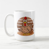 niedlicher Hühnerliebhaber, Monogramm hinzufügen Kaffeetasse (Links)