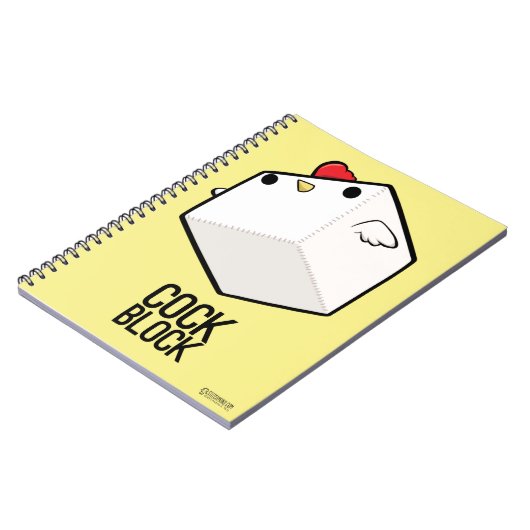 Niedlicher Huhnwitz Cockblock Notizblockes Notizblock (Linke Seite)