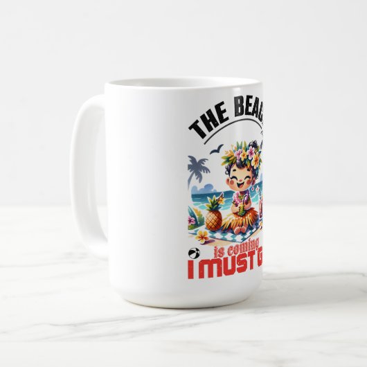 Niedlicher Hula Girl Summer kommt ich muss gehen - Kaffeetasse (Vorderseite Links)