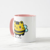 Niedlicher Hummelkatze Personalisierter Text Tasse (Vorderseite Links)