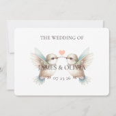 Niedlicher Hummingbird Hochzeit Horizontale Einlad Einladung (Vorderseite)