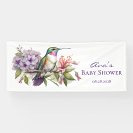 Niedlicher Hummingbird und Florals Girl Baby Dusch Banner