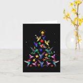 Niedlicher Hummingbird Weihnachtsbaum Weihnachtsge Karte (Gelbe Blume)