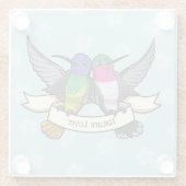 Niedlicher Hummingbirds Nature Lover Ribbon Cartoo Glasuntersetzer (Rückseite)