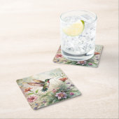 Niedlicher Hummingvogel auf Blume Rechteckiger Pappuntersetzer (Vor Ort)