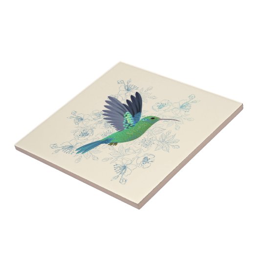 Niedlicher Hummingvogel Fliese (Seite)