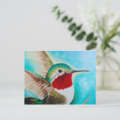 Niedlicher Hummingvogel Postkarte (Stehend Vorderseite)