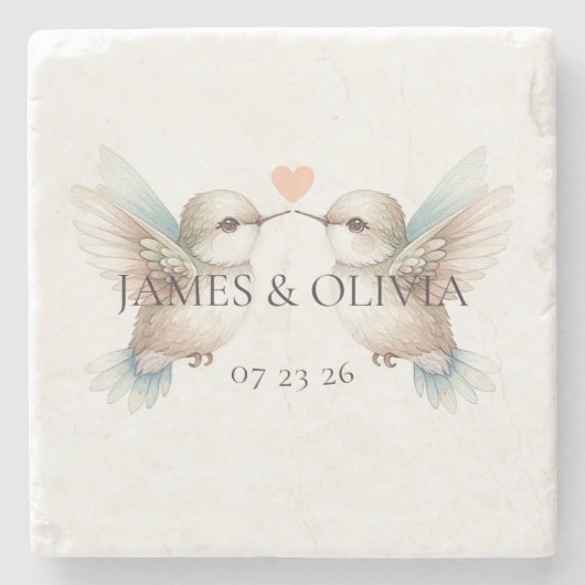 Niedlicher Hummingvogel Steinuntersetzer (Vorderseite)