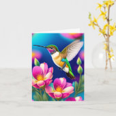 Niedlicher Hummingvogel und Blume Muttertagskarte Karte (Gelbe Blume)