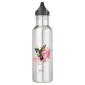 Niedlicher Hummingvogel Wasserfarbe Personalisiert Edelstahlflasche (Links)