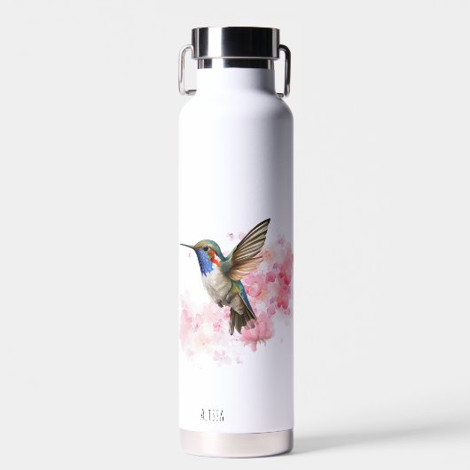 Niedlicher Hummingvogel Wasserfarbe Personalisiert Trinkflasche (Vorne)