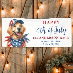 Niedlicher Hund 4. Juli Red White Blue Patriotic Banner