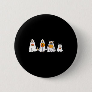 Niedlicher Hund als Ghost Halloween Fun Boo verkle Button