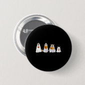 Niedlicher Hund als Ghost Halloween Fun Boo verkle Button (Vorne & Hinten)