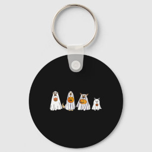 Niedlicher Hund als Ghost Halloween Fun Boo verkle Schlüsselanhänger