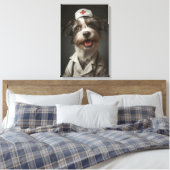 Niedlicher Hund als Krankenschwester Leinwanddruck (Insitu (Schlafzimmer))