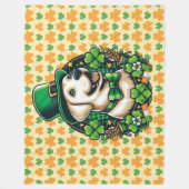 Niedlicher Hund am Sankt Patrick Fleecedecke (Vorderseite)