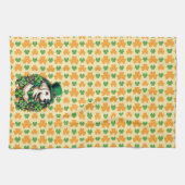 Niedlicher Hund am Sankt Patrick Geschirrtuch (Horizontal)