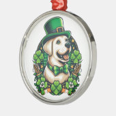 Niedlicher Hund am Sankt Patrick Ornament Aus Metall (Links)