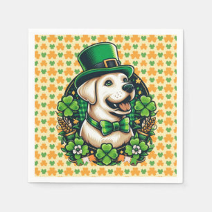 Niedlicher Hund am Sankt Patrick Serviette